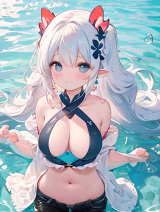 蓝色与多彩世界的调和之美